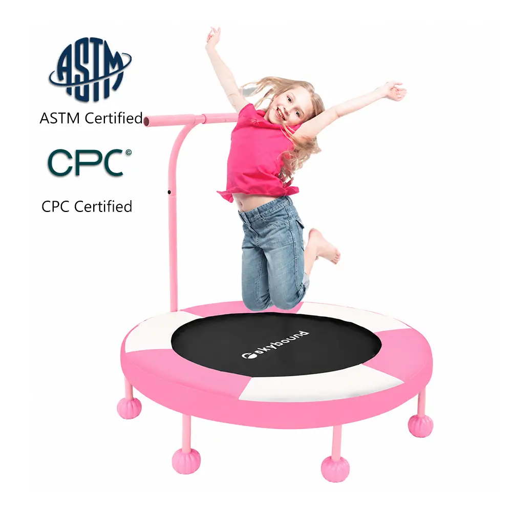 SkyBound 36-inch indoor and outdoor baby trampoline - Suitable for children over 3 years old, featuring an upgraded 2.0mm steel frame, with adjustable handles, balance support and spiral springs - Children's leisure toy, birthday gift