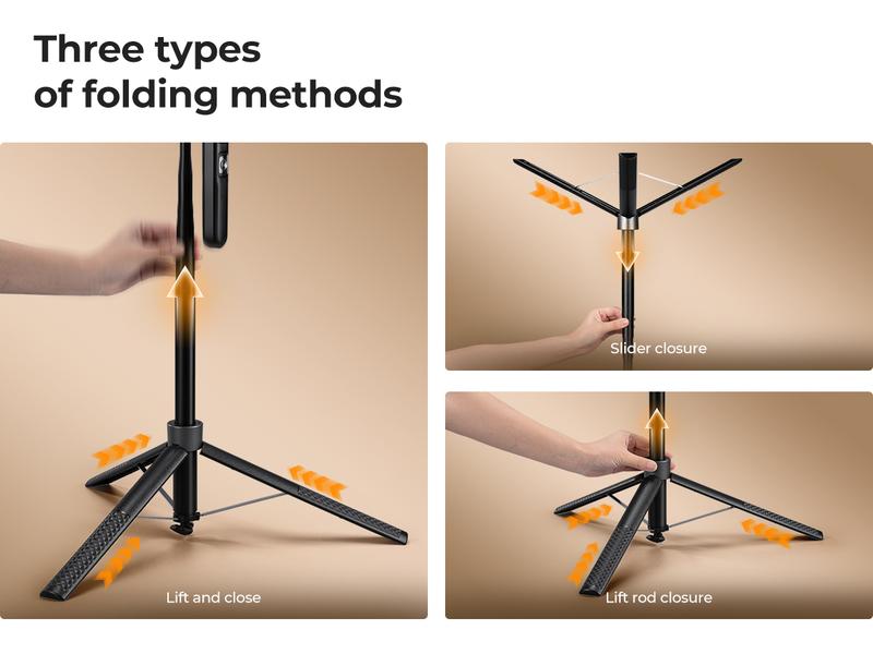 K&F CONCEPT Up to 71" Face Tracking Tripod Selfie Stick| 360° Rotation + Bluetooth Remote + Stand| 2 Fill Lights (Optional)| Black/White Textured (White Same as Black), for Travel/Live Streaming/Vloggers