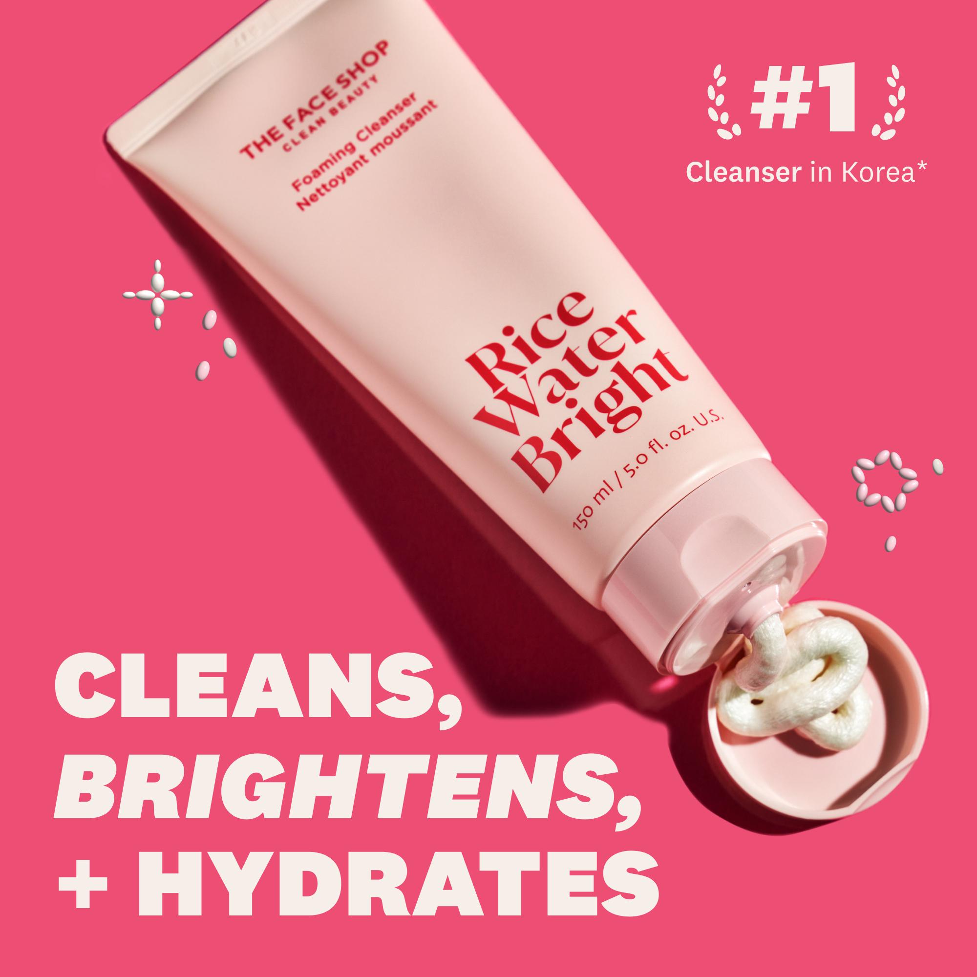 THE FACE SHOP Rice Water Bright Foaming Cleanser with Ceramide, Gentle Face Wash for Hydrating & Moisturizing, Makeup Remover, Korean Skincare THE FACE SHOP Rice Water Bright Foaming Cleanser with Ceramide, Gentle Face Wash for Hydrating & Moisturizing, Makeup Remover, Korean Skincare