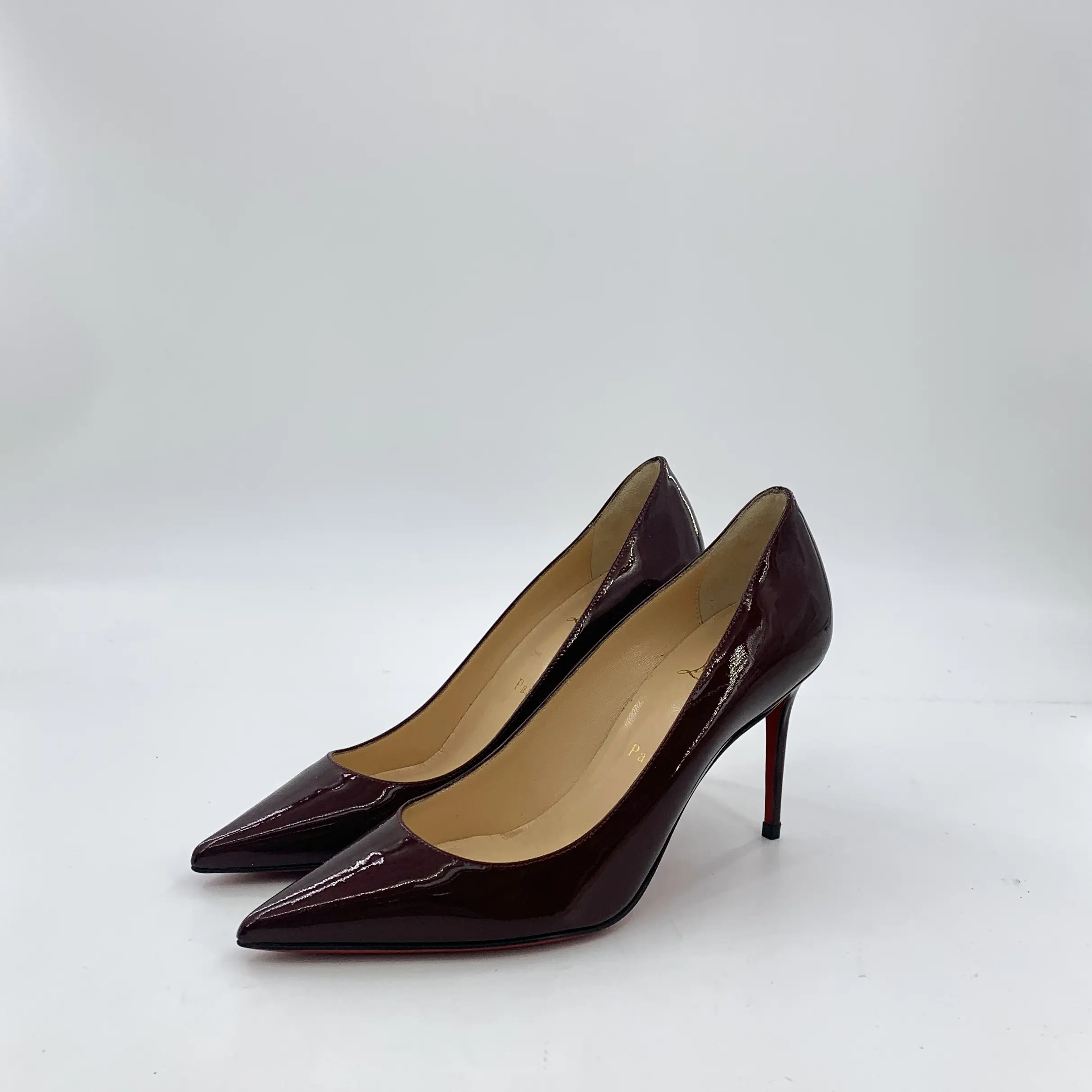 RDLTS— Christian Louboutin Magenta Patent Pointed Heels Size US 6.5