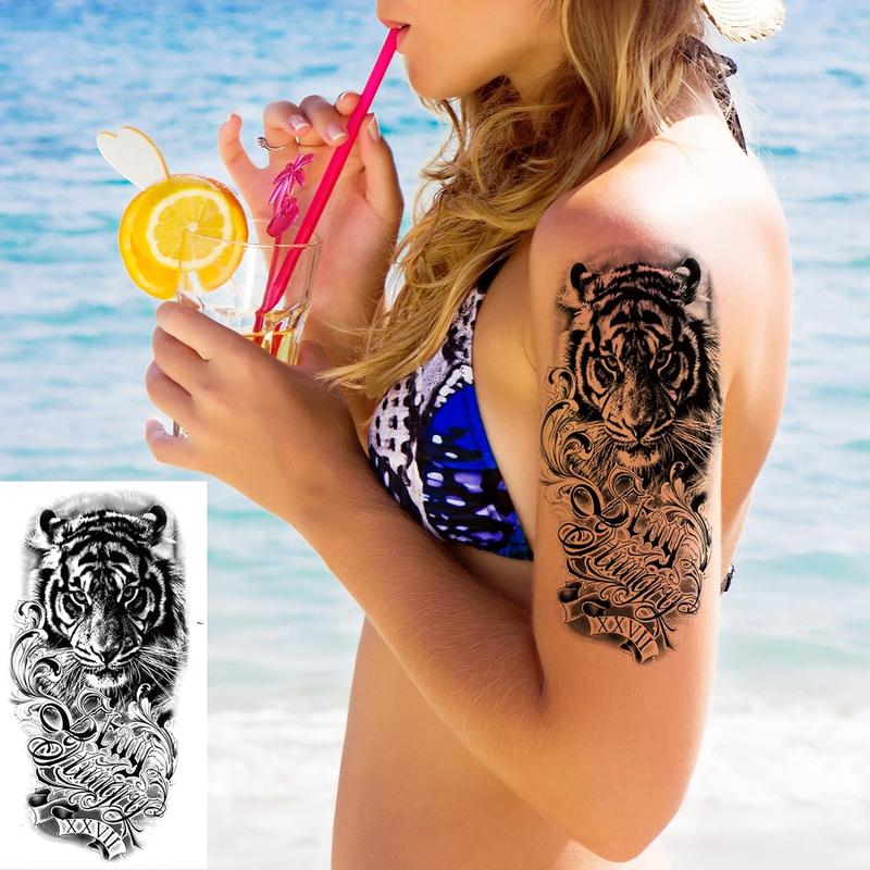 72 Sheets 3D Flowers Temporary Tattoos for Women Adult, Including 12 Sheets Large Fake Tattoos That Look Real and Last Long, Waterproof Rose Moon Butterfly...