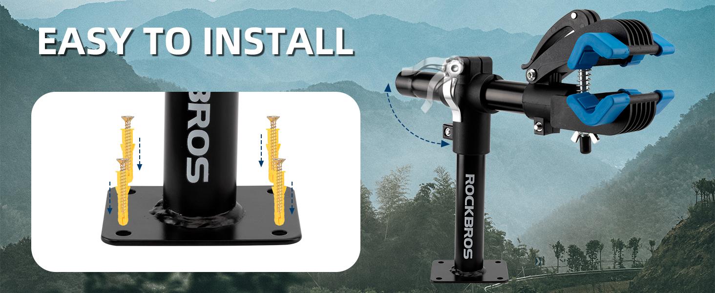 ROCKBROS Bike Repair Stand Bench Mount Home Bike Stand for Maintenance Bike Clamp Workbench Work Stands Bicycle Repair Rack for Road Mountain MTB Bikes