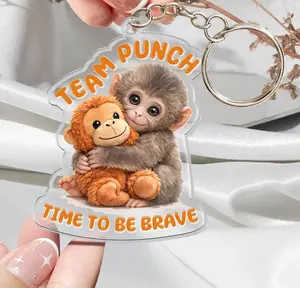 Team Punch, Punch The Abandoned Baby Monkey, Time To Be Brave Keychain