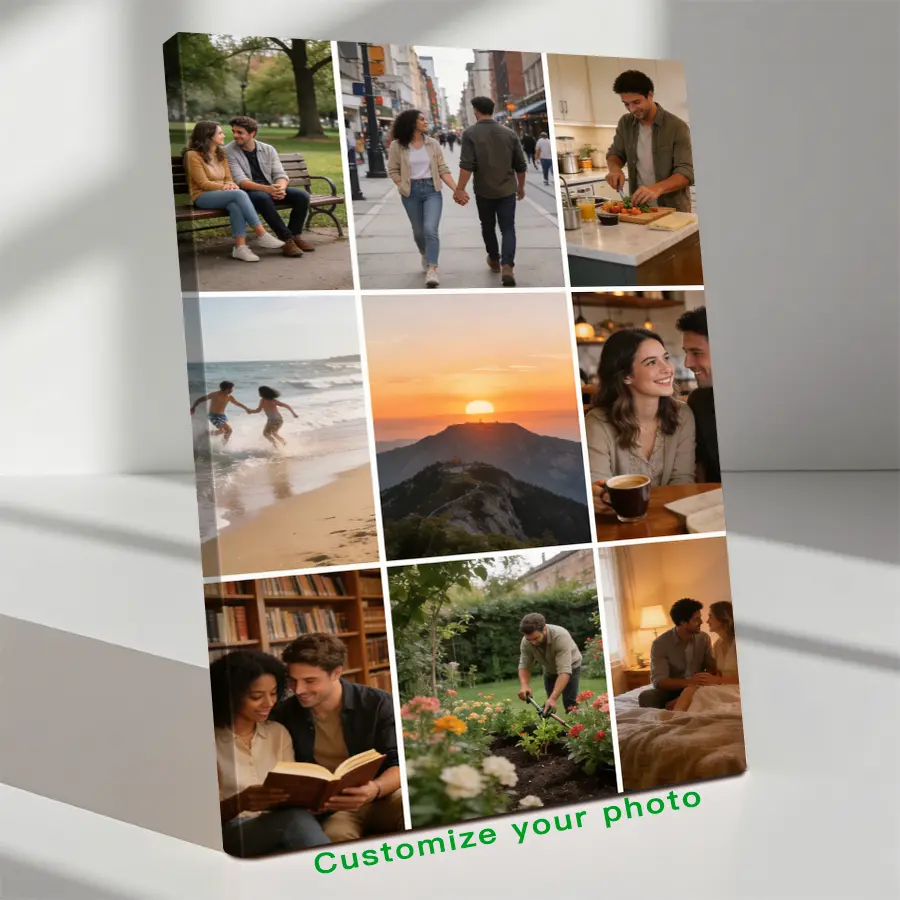 Custom Photo Canvas Painting Frame - Creative Wall Art | Digital Printed Photos on Canvas | Create Unique Artwork from Your Favorite Photos | Perfect for Living Room, Housewarming & Gifts | Fade-Resistant, Easy to Hang - Special Gift! personalize