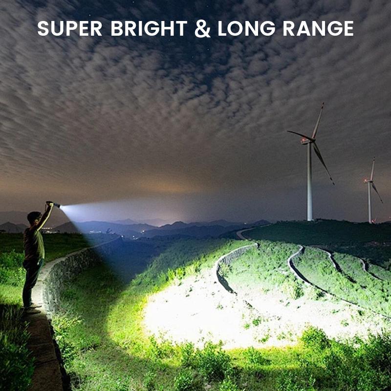 2 Pack Rechargeable LED Flashlights High Lumen,Super Bright Handheld Flashlight Battery Powered,Waterproof Powerful Zoomable Flash Light for Home,Camping,Emergencies,Outdoor,flashlight multipurpose coast flash light rechargeable Flashlights COB Flashlight