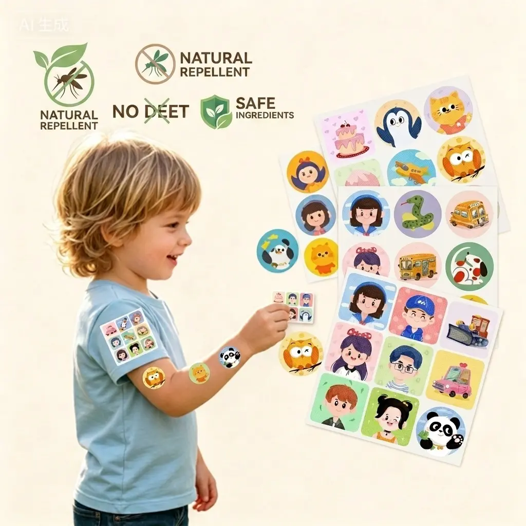 Fresh Scented Eco-Friendly Mosquito Repellent Patches - Badge-Style Essential Oil Infused, DEET-Free Natural Bug Protection, Travel Bug Shield for Kids & Outdoor Activities