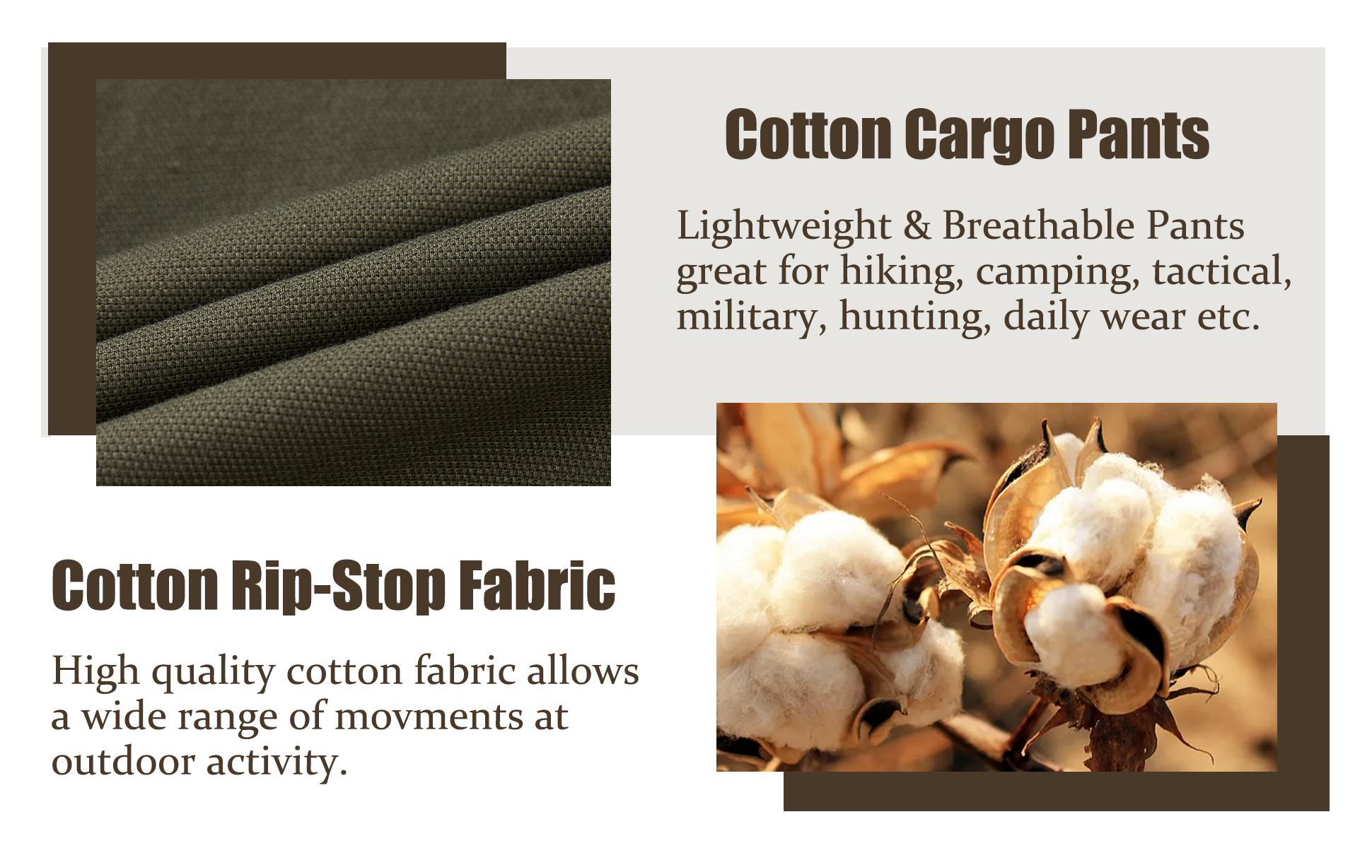 Men's Tactical Pants 9 Pockets Ripstop Cargo Pants Lightweight Hiking Work Pants