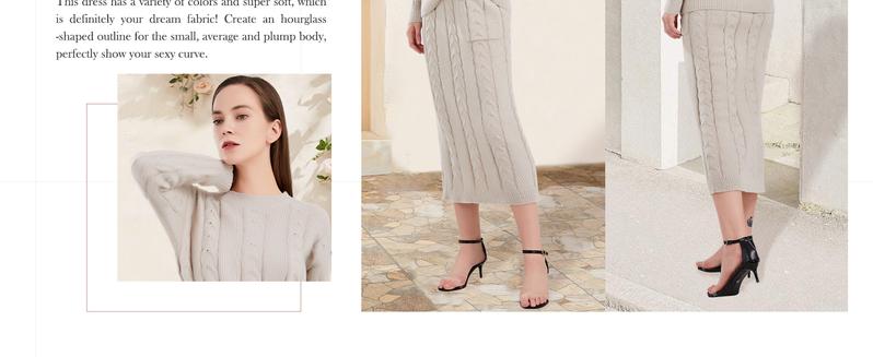 Chouyatou Women's Winter Chunky Cable Knit Long Skirt 2 Piece Outfit Sweater Sets