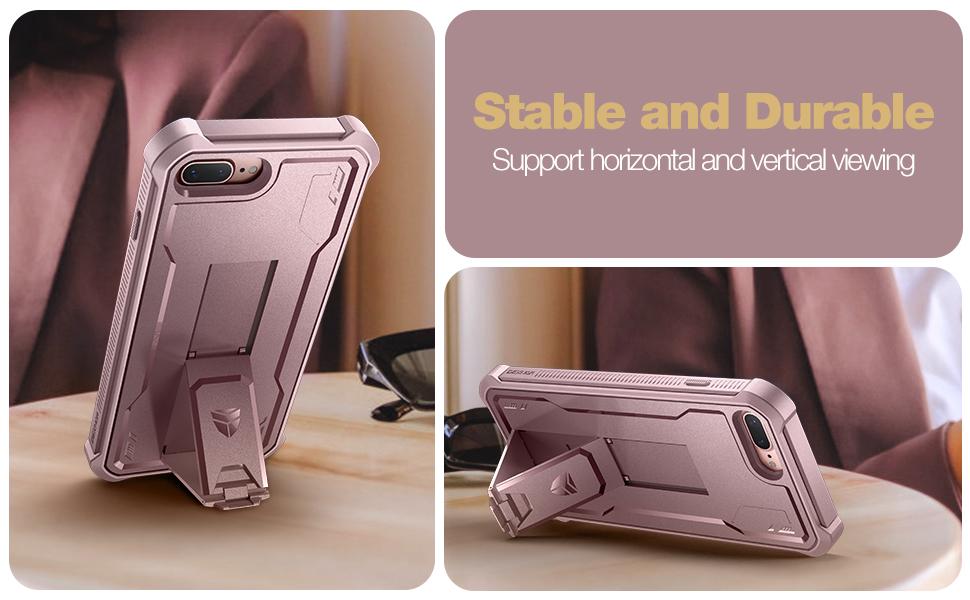 Dexnor iPhone 8 Plus Case, iPhone 7 Plus Case, [Built in Screen Protector and Kickstand] Heavy Duty Military Grade Protection Shockproof Phone Case for Apple iPhone 8 Plus & 7 Plus