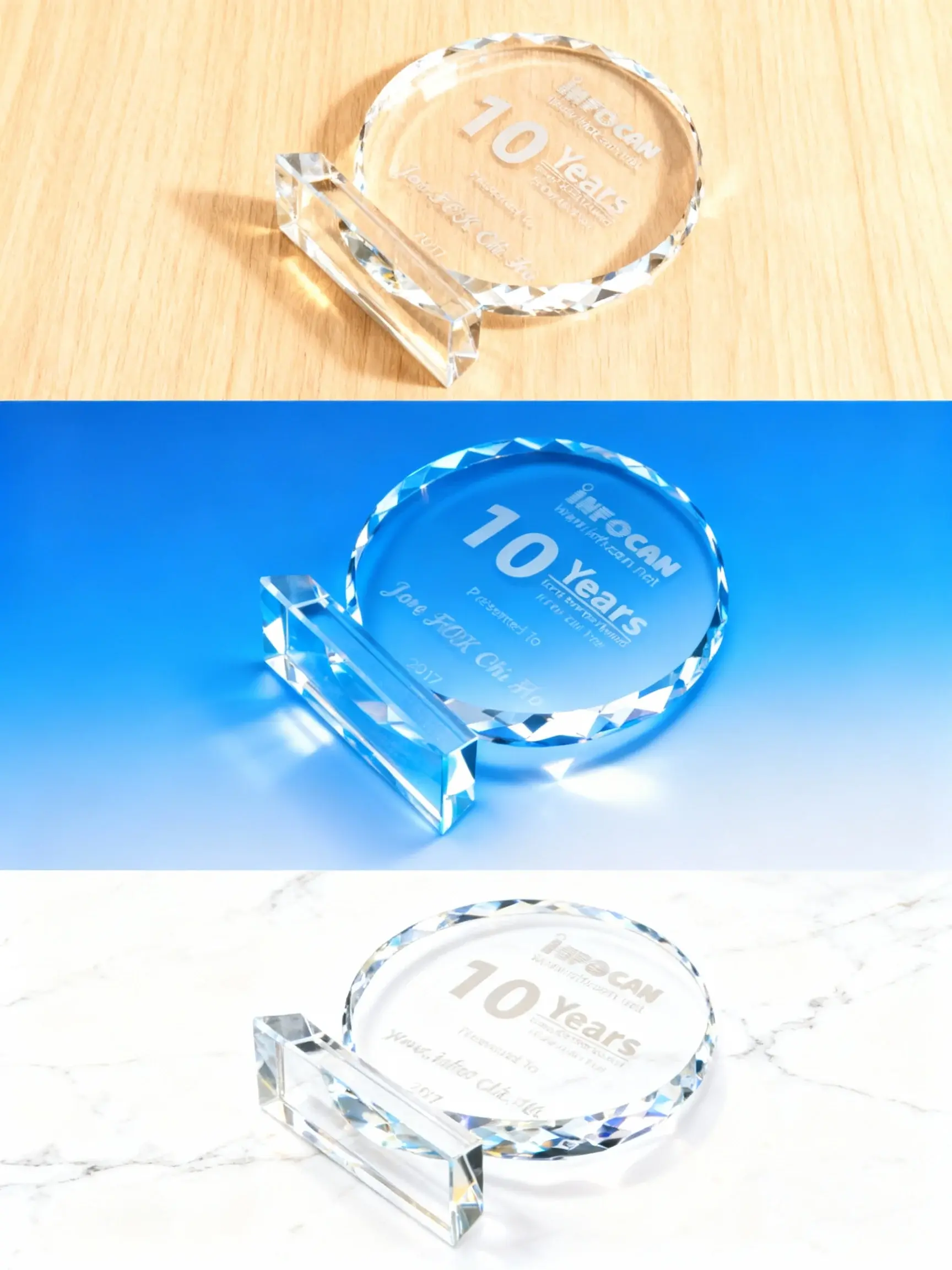 Premium Crystal Octagon Award 5.5"  x 4.75" - Free Engraving/Etching Included- Personalized Optical Crystal Trophy with Diamond-Faceted Edges & Beveled Base for Employee Recognition & Milestone Achievements