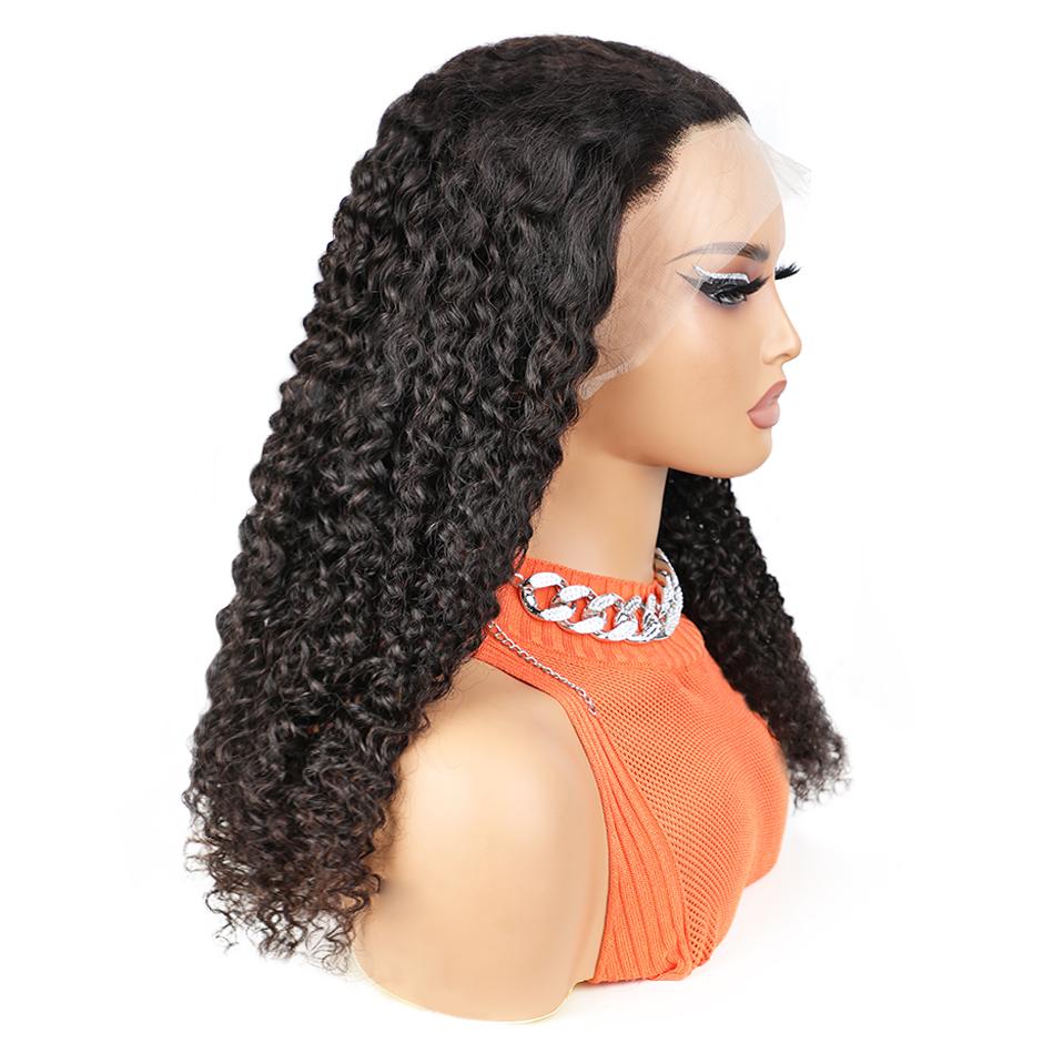 FORGIRL FOREVER Kinky Curly 13x4 Lace Front Human Hair Wigs For Black Women Pre-Plucked Afro Curly Transparent Lace Frontal Human Hair Wigs