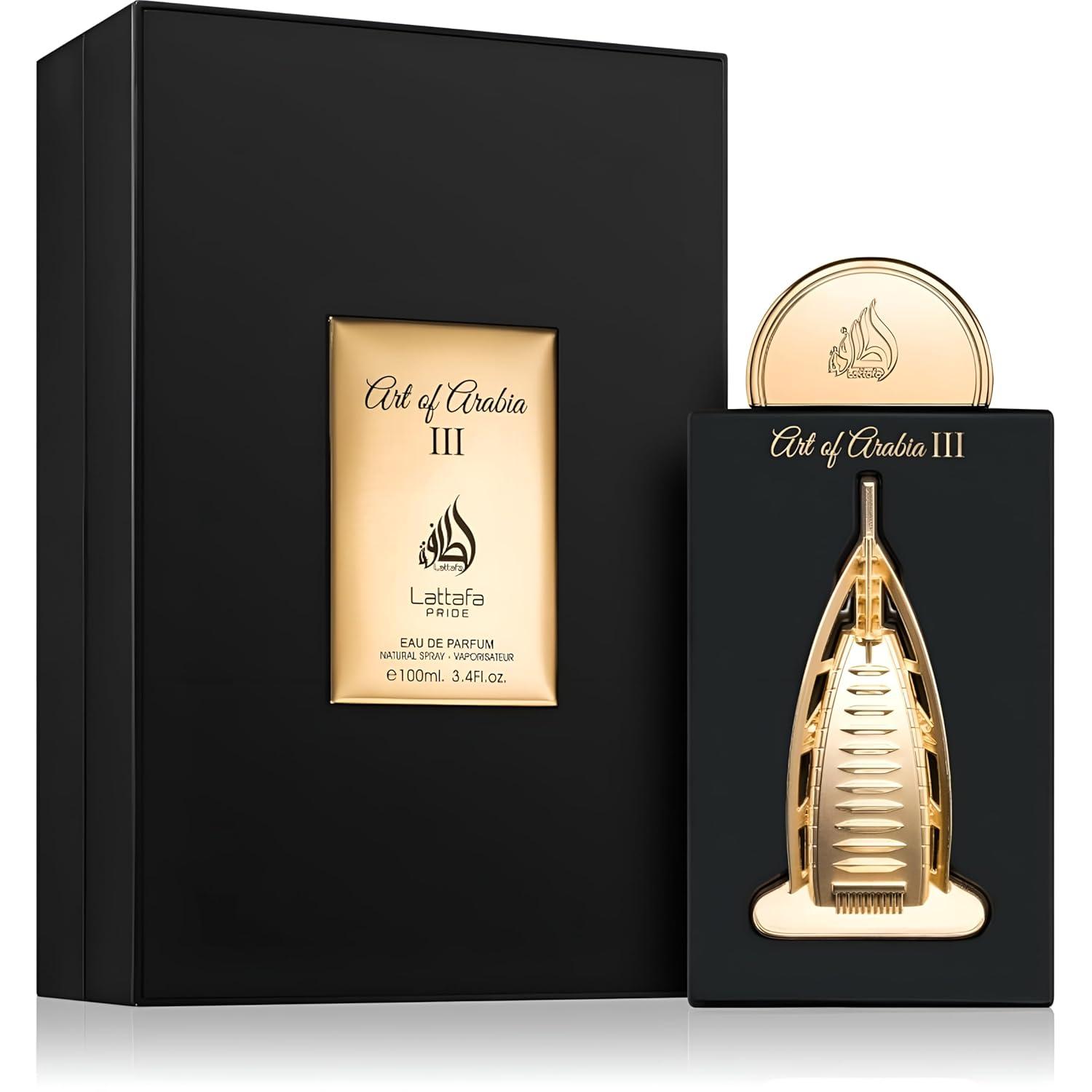 Lattafa Pride Art Of Arabia III Unisex Fragrance Eau de Parfum Spray - Alcohol-Based, Davana Blend, Dates Tuberose, 3.4 oz, for Unisex Wear