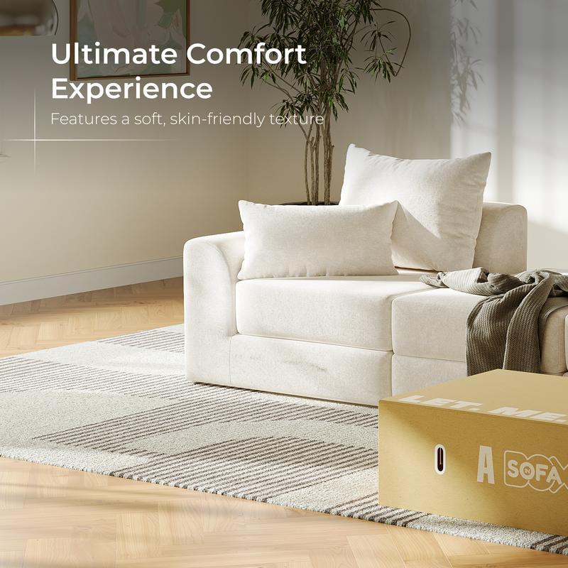 [New Year Deals] Modular loveseat with Ottoman, L-Shape boneless sectional couch, Customizable Sectional Couch, Living Room Furniture,Free Combination Design Sleeper Sofa, Gifts for the Whole Family: Husband & Wife, Mom & Dad