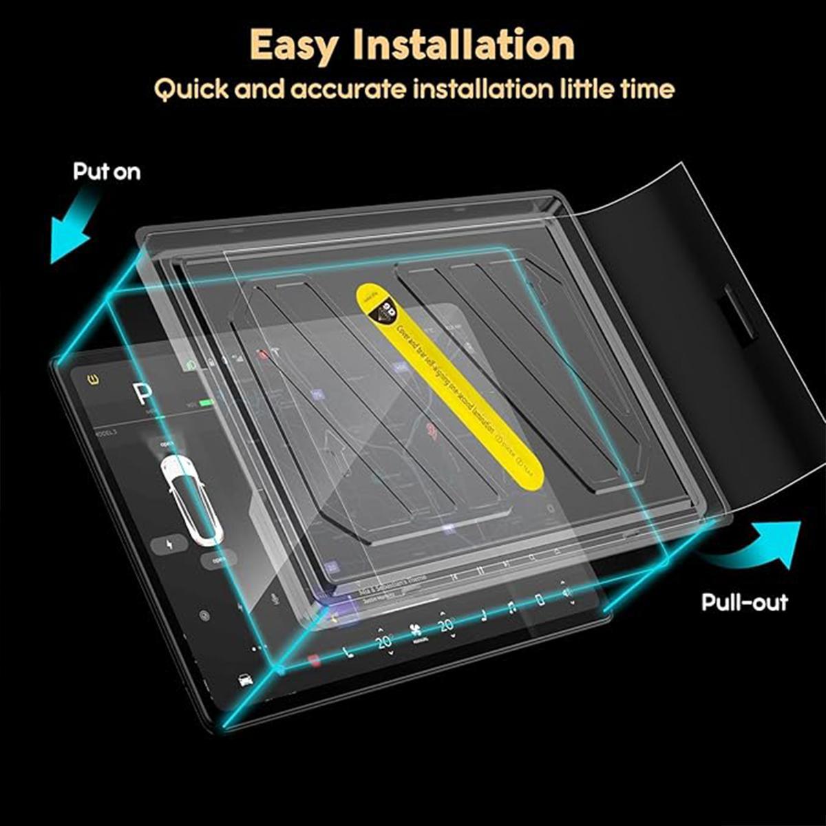 Anti-Glare Tesla Screen Protector for 2025 Model 3/Y  Matte Tempered Glass with Blue Light Filter