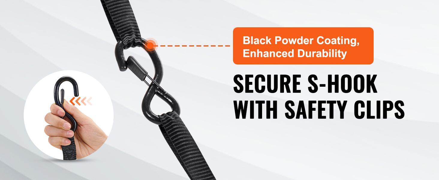 VEVOR Ratchet Tie Down Straps (4PK), TikTokShopBlackFriday, 2200 lb Max Break Strength, Includes 4 Premium 1" x 15' Rachet Tie Downs with Padded Handles, for Moving Securing Cargo, Appliances, Lawn Equipment, Motorcycle