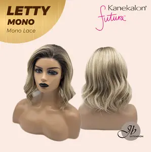 JBEXTENSION LETTY MONO Monofilament Handmade Wig 6X5 Full Monofilament Hand Tied Top Wig 12 Inches Dark Blonde Curly Mono Lace Wig With Anti-slip Silicone Strips Glueless Wig LETTY MONO【BENDY EAR TABS】