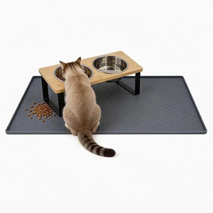 Elevated Cat Bowls with 2 Stainless Steel Bowls 10° Tilted Anti-Vomiting Raised Cat Food Bowl for Small Cats and Puppies Pet Bowl with Stand cat Bowls for Indoor Cats Elevated cat Bowls #SummerSale
