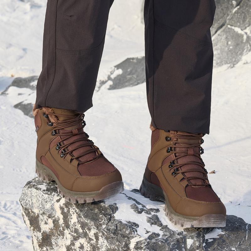 Fittington Men's Wolfwalk Winter Boots V3 Black Waterproof Insulated Mid Calf Snow Boots with Slip-Resistant Outsole & Plush Fur Lining for All-Day Comfort