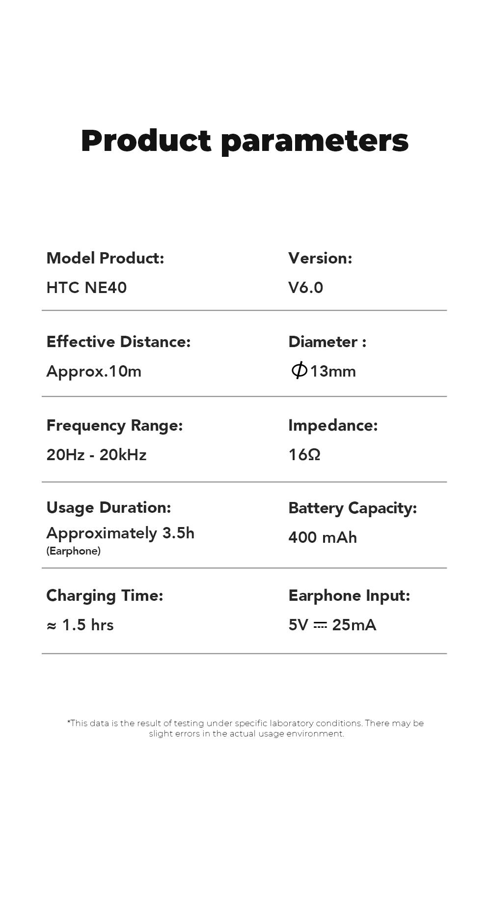 HTC NE40 Wireless Earphones Bluetooth 6.0, LED Display High Fidelity, for Gaming, Office, Sports, Music & Phone Calls TWS Earbuds , IPX5 Waterproof Earphones, Built-in Microphone In Ear Earphones detail 17