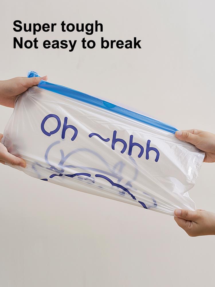 UFORU household kitchen garbage bags 3 rolls of 60 pieces + 1 roll of 15 pieces, a total of 195 pieces, plastic bag portable drawstring garbage bag thickened large disposable garbage bag