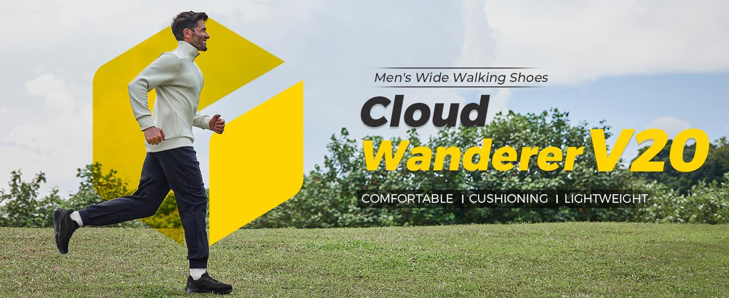 FitVille Men's Walking Shoes Wide Width, Comfortable Orthopedic Sneakers Lightweight Tennis Shoes Gym Workout Sneakers for Plantar Fasciitis - Cloud Wanderer V20 Breathable   mens shoes Flexible Sports olukai slippers Outdoorfun Fathersdaygift SpringState