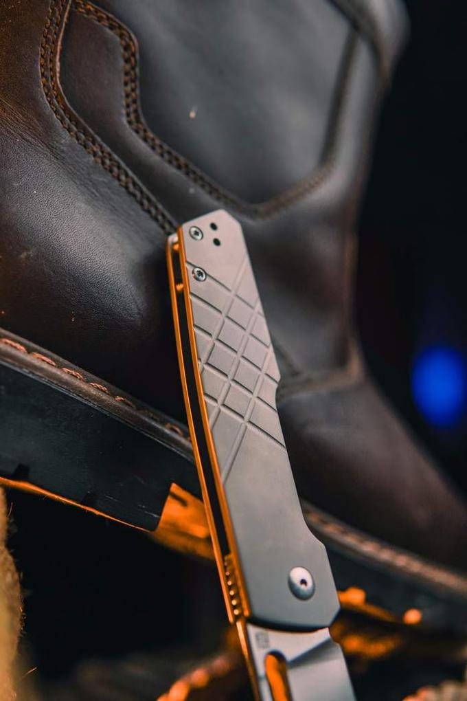 Artisan Cutlery Gambit Pocket Folding Knife with CPM S90V Steel Blade and Titanium Handle Design By Ray Laconico