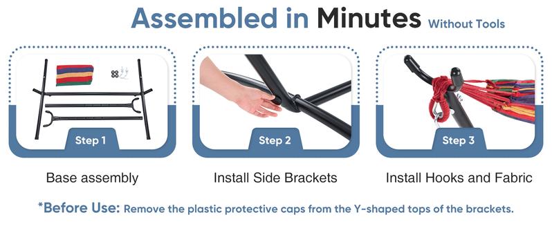 【Valentine's Day gift】Hammock with Space Saving Stand, Heavy Duty Steel Frame, Portable for Outside & Indoor Use, 450lbs Capacity, Easy Assembly, Carrying Bag Included