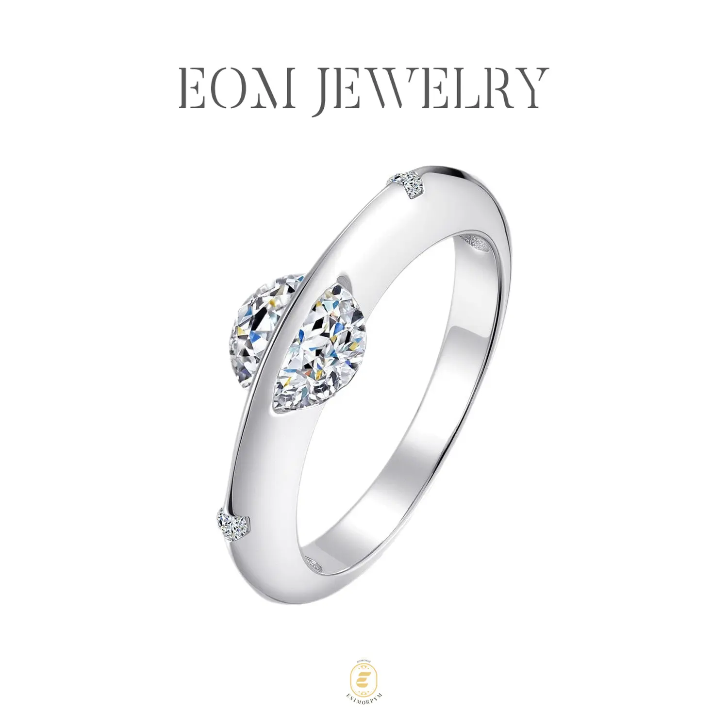 Moissanite Orbiting Planet Stellar Ring Silver-Plated Jewelry Wedding Engagement Anniversary Valentine's Day Birthday Gift Daily Wear