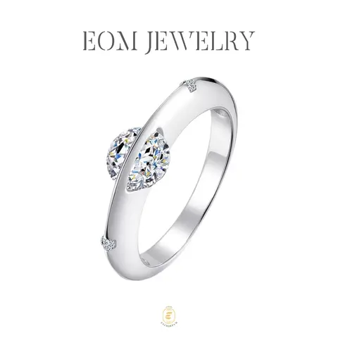 Moissanite Orbiting Planet Stellar Ring Silver-Plated Jewelry Wedding Engagement Anniversary Valentine's Day Birthday Gift Daily Wear