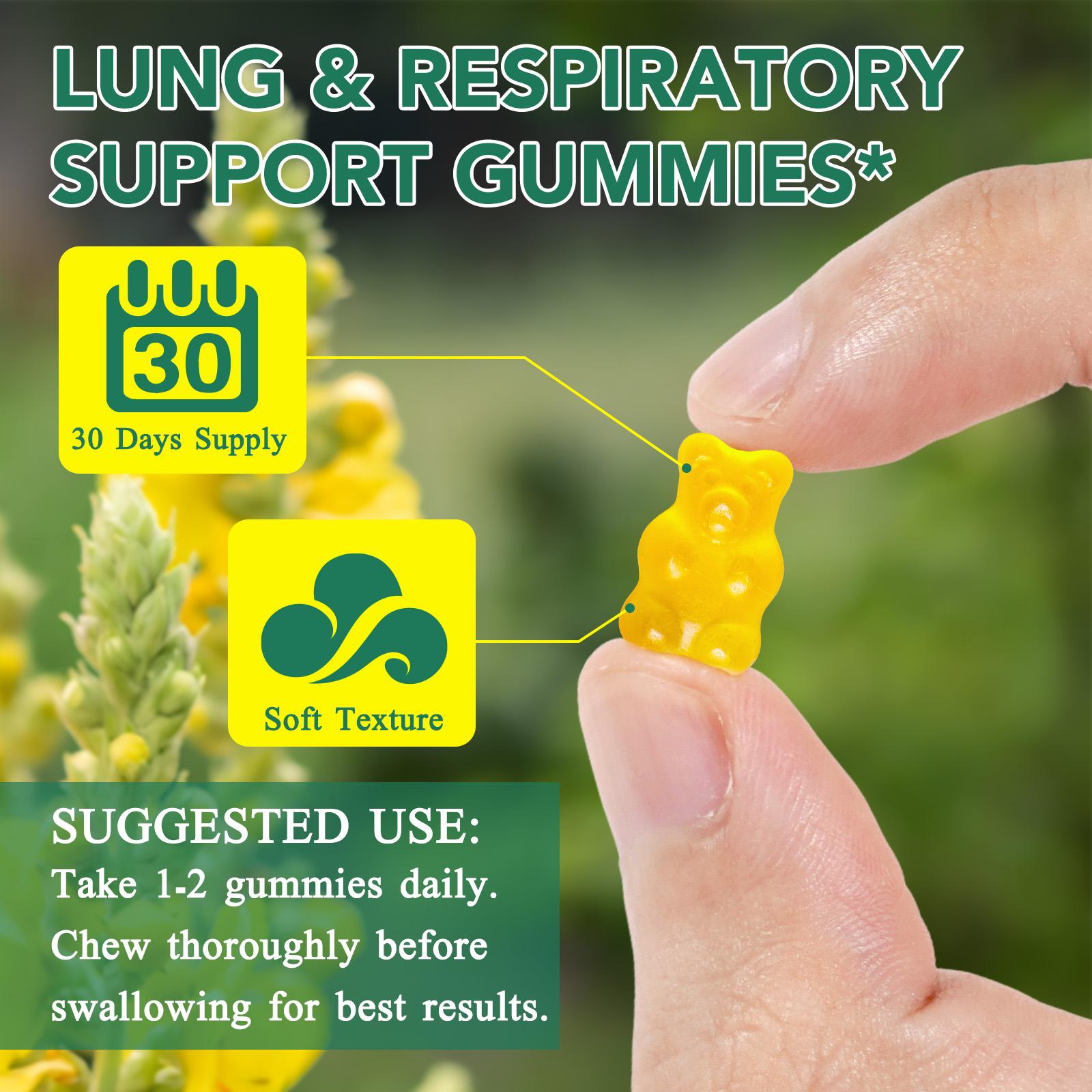 Mullein Gummies for Lungs, Edible Fitness Dietary Gummy, Lung Health, 1000mg Mullein Leaf Extract, Pear Flavor Gummies 60capsules Vitamin Supplement Healthcare mullein lung detox Respiratory System Formula Respiratory Support Vegan Ingredients Mullein Gummies for Lungs, Edible Fitness Dietary Gummy, Lung Health, 1000mg Mullein Leaf Extract, Pear Flavor Gummies 60capsules Vitamin Supplement Healthcare mullein lung detox Respiratory System Formula Respiratory Support Vegan Ingredients