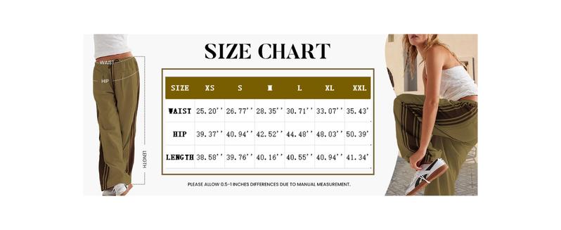 Yeokou Women's Wide Leg Track Pants Drawstring High Rise Side Striped Slouchy Palazzo Pants with Pockets Womenswear