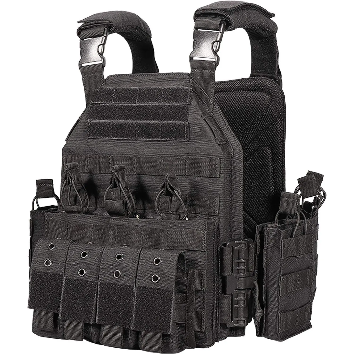 Men's Nylon Tactical Vest - Adjustable, Quick-Release, Laser-Cutting Modular Vest for Outdoor Sports & Weight Training