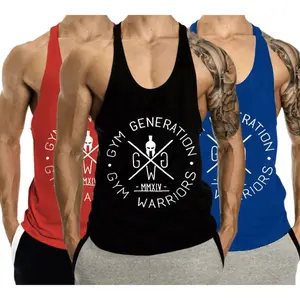 3 PACK Men's GYM WARRIORS GYM GENERATION Printed Y-back Tank Top, Men's Stringer Tanktop