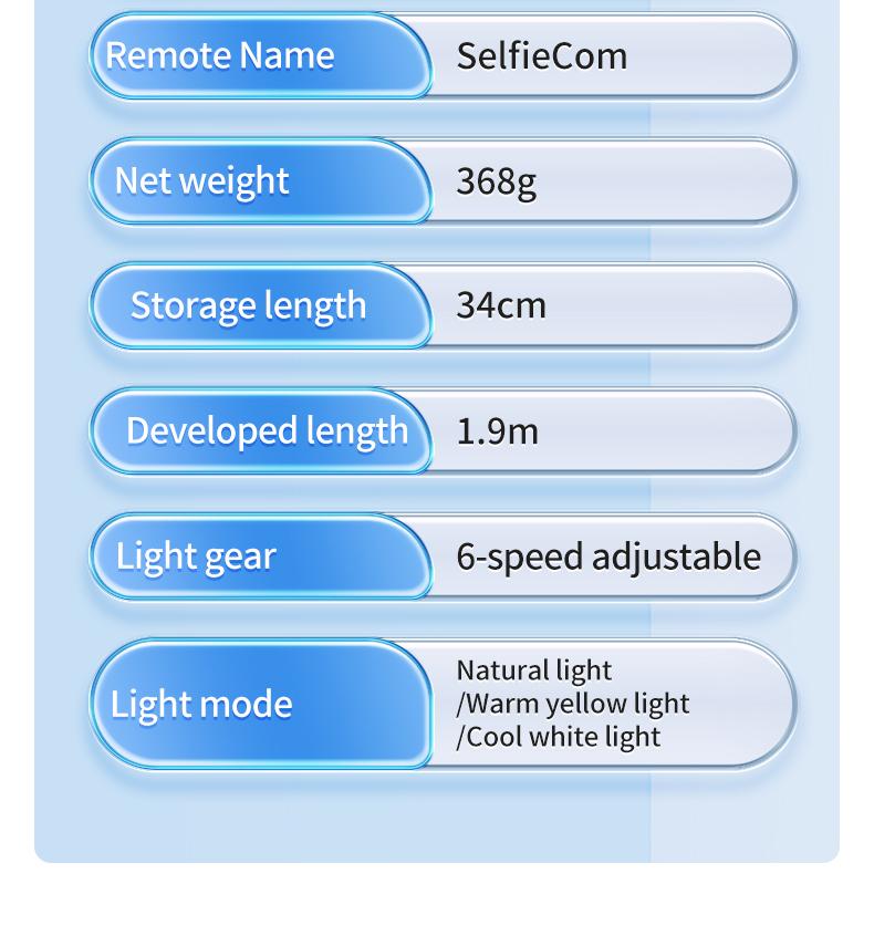 K50 360° Rotating Gimbal Selfie Stick with Tripod, Anti-Shake Stabilizer, Built-in Fill Light, Extendable up to 1.9m