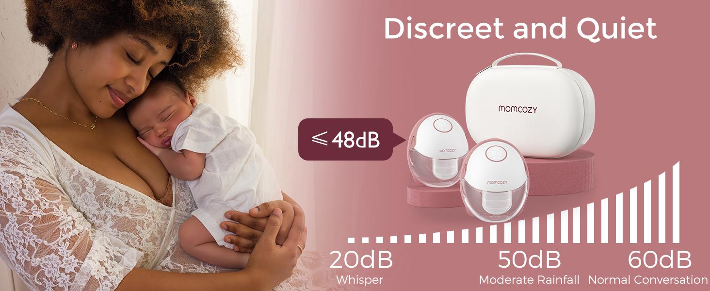 Momcozy  Hands-Free Mobile Breast Pump | M6, Wearable Breast Pump, Ideal Rhythm, DoubleFit Flange, Better Fit, More Discreet, 3 Modes and 9 Levels, 24mm - 2 Pack Comfort Red