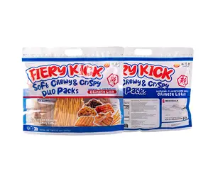 LADEGE Fiery Kick Soft Chewy & Crispy Duo Packs Chinese Spicy Strips 6-pack Snacks from China Food Flavor