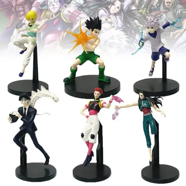 Hunter x Hunter Phthalate-Free Action Figure Set (15-23cm) - Killua Zoldyck, Chrollo Lucilfer, Hisoka, Kurapika Collectibles, 12+ Years Comics Fantasy Sci-Fi Model, Decoration, Children's Developmental Toy with Learning, Memory Training, Observation, Chil