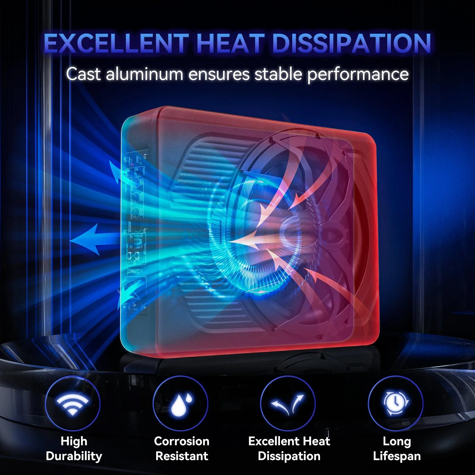 10 inch RGB powered car subwoofer controls