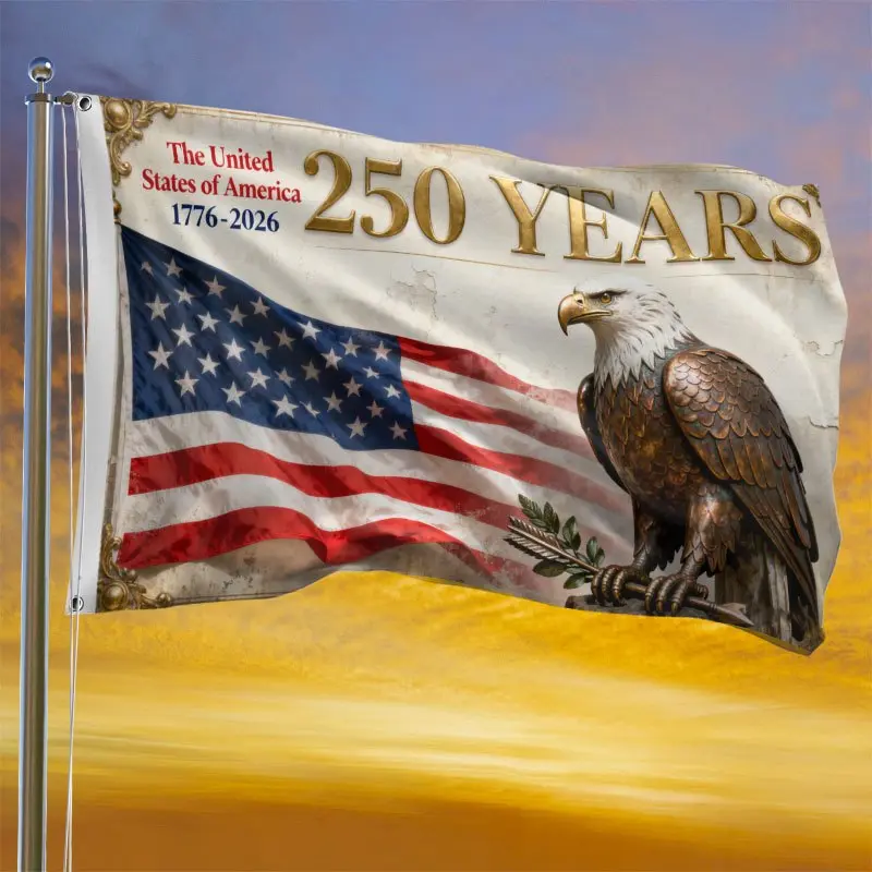 1pc 1776-2026 250th Anniversary American Flag for Ship, House and Party Decorations, American Flag Decorations, Anniversary Celebrations, Yard Decorations, Anniversary Celebration Decor, Yard Display Flag, Large Outdoor Flag, Anniversary Edition Flag