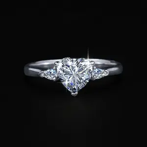 #96 (Heart Cut）925 Sterling Silver Synthetic Moissanite Ring
