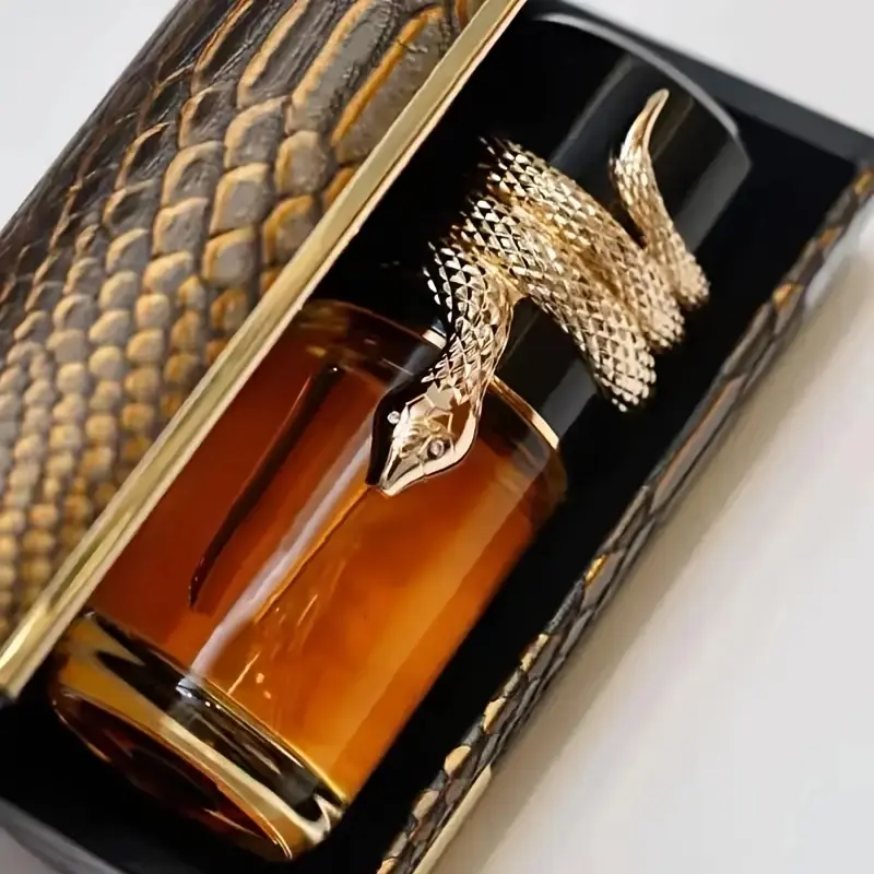 Men's Premium 100 ml/3.4 oz Woody Perfume Single Item - Snake Motif & Snake Year Design, Long-Lasting Rich Aroma, Luxurious Gift for Special Occasions, Gift Box Set