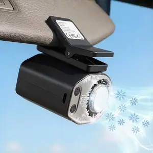 JOYTUTUS 2026 Car Clip On Air Conditioner Fan with LED Display - 360° Rotation, 100 Speeds Adjustable, USB Rechargeable Personal Cooling Fan, 16℃ Semi-Cooling Wide Clamp 20Hr Battery 3000mAh Battery