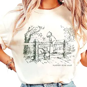 Cartoon Bear the Pooh and Christopher Robin T-Shirt, Vintage Pooh Sketch and Friends Shirt, Cartoonland Matching Family Shirt, Magic Kingdom, Birthday Gift, Holiday Shirt 4