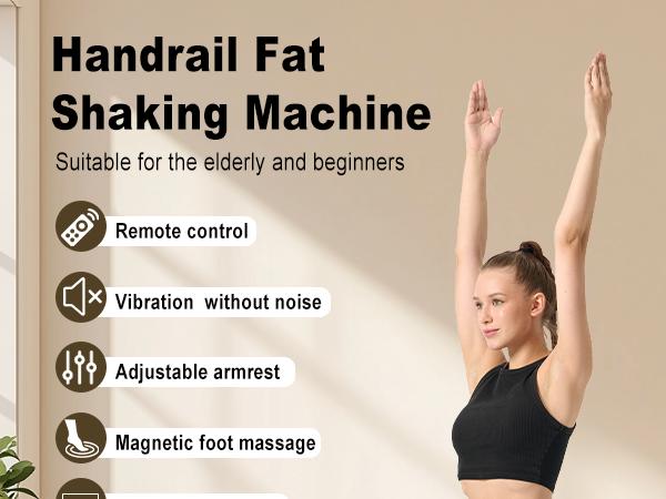 HOTWAVE Curved Vibration Plate with Armrests, Lymphatic Drainage Machine, Home Fitness Equipment, Full Body Exercise Vibration Plate for Home Fitness and Health