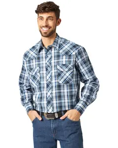 Wrangler Men's Assorted Stripe Or Plaid Classic Long Sleeve Pearl Snap Western - 75204Pp