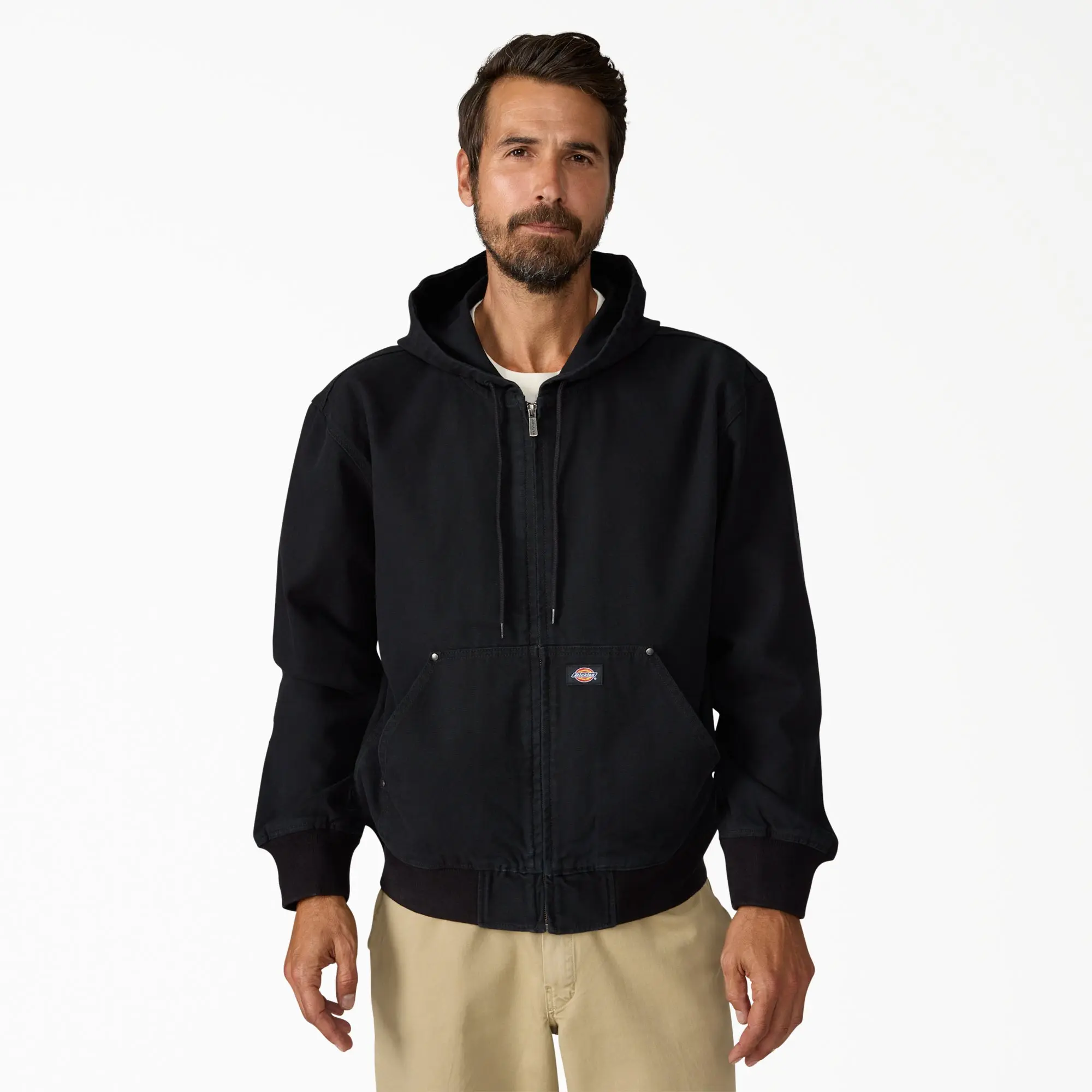 Dickies Men's Unlined Canvas Hooded Bomber, 100% Cotton, Hooded Durable Canvas, Workwear Everyday Style
