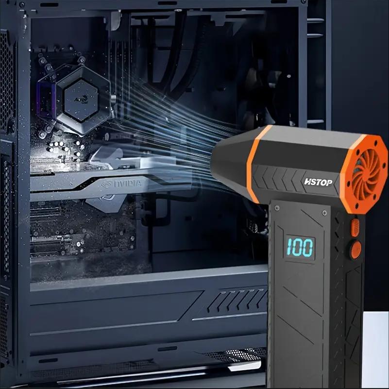 Electric Air Duster with Flashlight , Portable Cordless Leaf Blower Turbo Fan & High-Speed Blower, Multi-Use 10,000mAh Jet Fan , For Cleaning,camping,Outdoors Electric Air Duster with Flashlight , Portable Cordless Leaf Blower Turbo Fan & High-Speed Blower, Multi-Use 10,000mAh Jet Fan , For Cleaning,camping,Outdoors