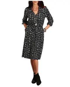 Stetson Women's  Southwestern Print Long Sleeve Midi Dress - 11-057-0590-0108 Bl