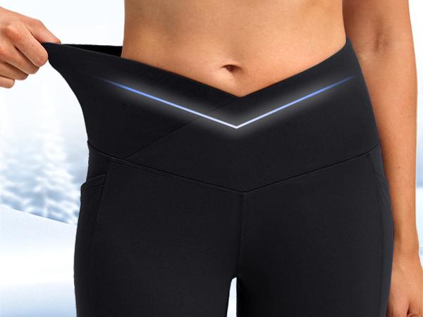 G Gradual Women's Fleece Lined Pants Water Resistant Winter Thermal Flare Stretchy High Waist Leggings Hiking Snow Pants for Women with 4 Pockets