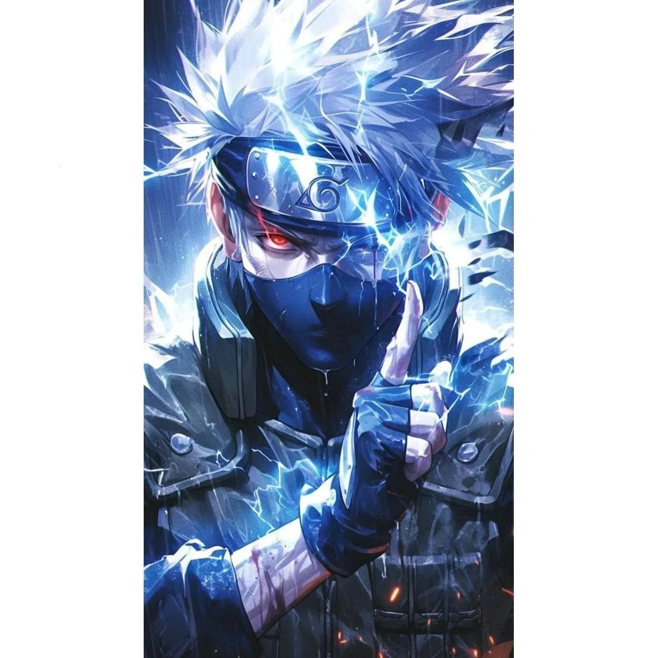 Kakashi Hatake Naruto Shippuden Artistic Satin Photo Poster - Sharingan Eye Glass Print, Unframed High-Definition Ninja Sensei Portrait, Otaku Home Decor Wall Art